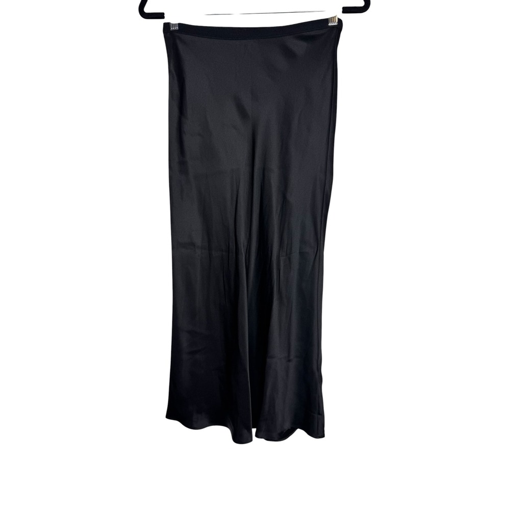 Anine Bing Bar Silk Skirt Black Midi Bias Cut 100% Silk Womens Small